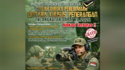 Tentara Nasional Indonesia Angkatan Darat (TNI AD) resmi membuka penerimaan Bintara Khusus Penerangan Tahun Anggaran 2026.