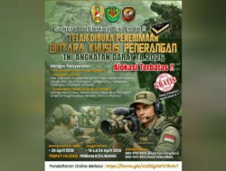 Tentara Nasional Indonesia Angkatan Darat (TNI AD) resmi membuka penerimaan Bintara Khusus Penerangan Tahun Anggaran 2026.